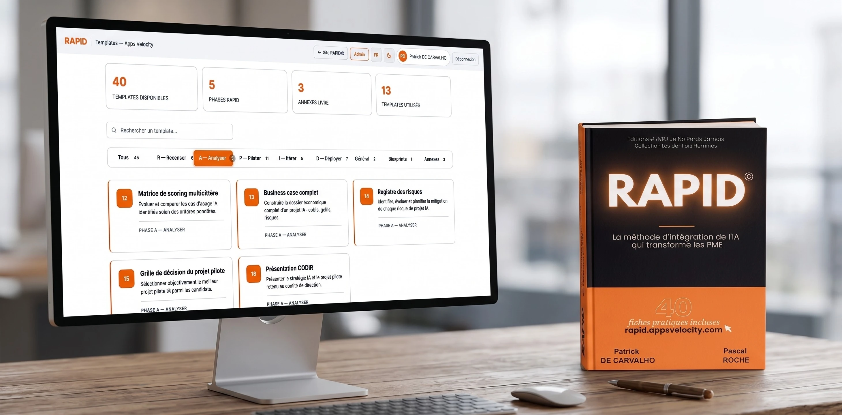 Le livre RAPID© et ses fiches pratiques affichés sur un ordinateur